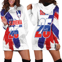 Slovenia Statehood Day Hoodie Dress 25 June National Flag Color Brush Stroke Style