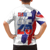 Slovenia Statehood Day Kid Hawaiian Shirt 25 June National Flag Color Brush Stroke Style