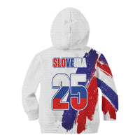 Slovenia Statehood Day Kid Hoodie 25 June National Flag Color Brush Stroke Style