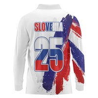 Slovenia Statehood Day Long Sleeve Polo Shirt 25 June National Flag Color Brush Stroke Style