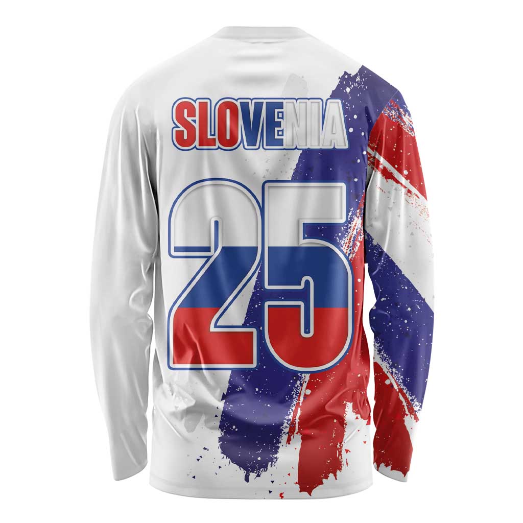 Slovenia Statehood Day Long Sleeve Shirt 25 June National Flag Color Brush Stroke Style