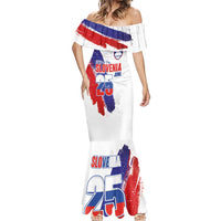 Slovenia Statehood Day Mermaid Dress 25 June National Flag Color Brush Stroke Style