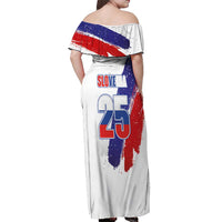 Slovenia Statehood Day Off Shoulder Maxi Dress 25 June National Flag Color Brush Stroke Style