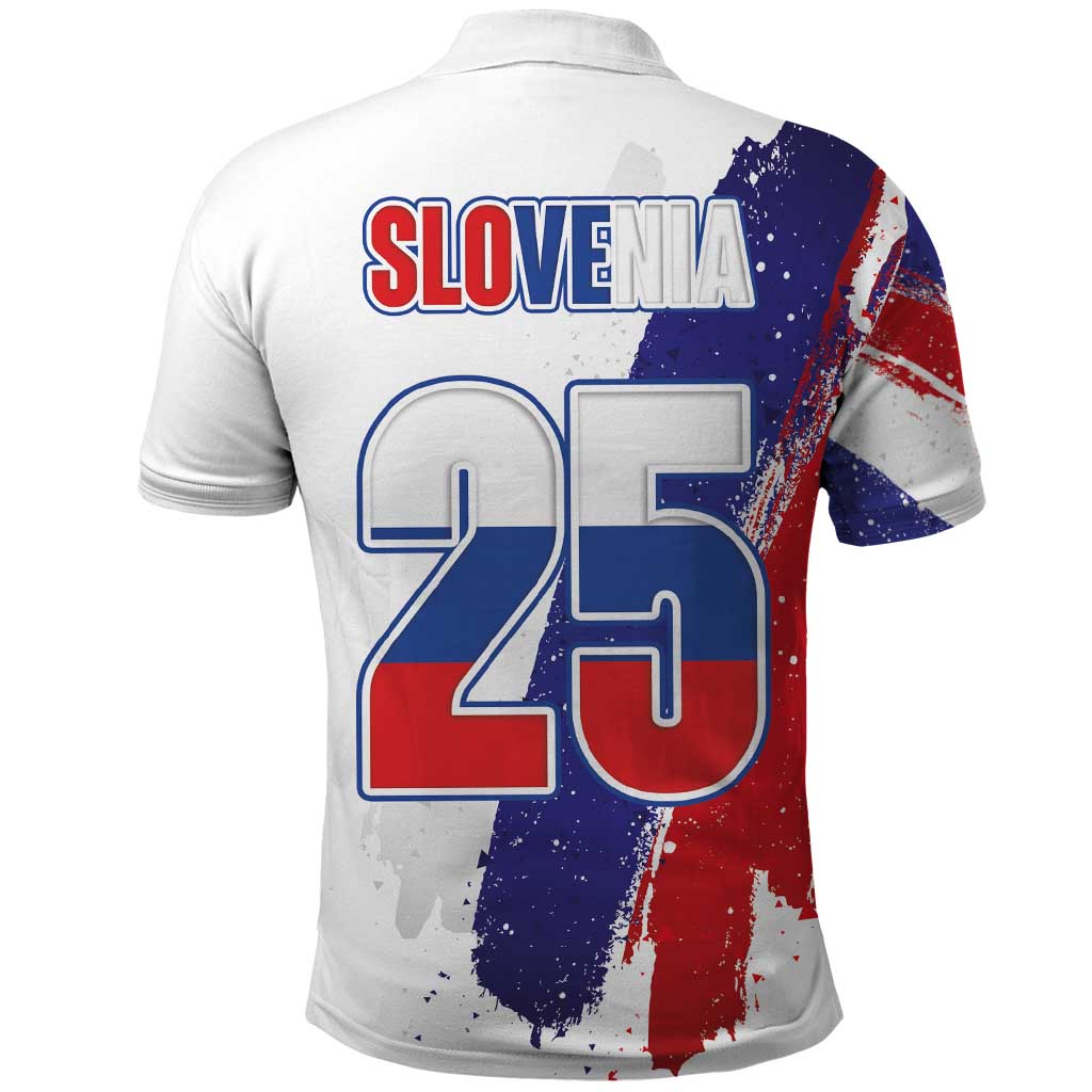 Slovenia Statehood Day Polo Shirt 25 June National Flag Color Brush Stroke Style