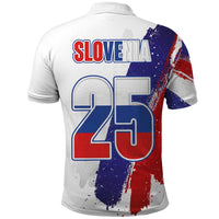 Slovenia Statehood Day Polo Shirt 25 June National Flag Color Brush Stroke Style