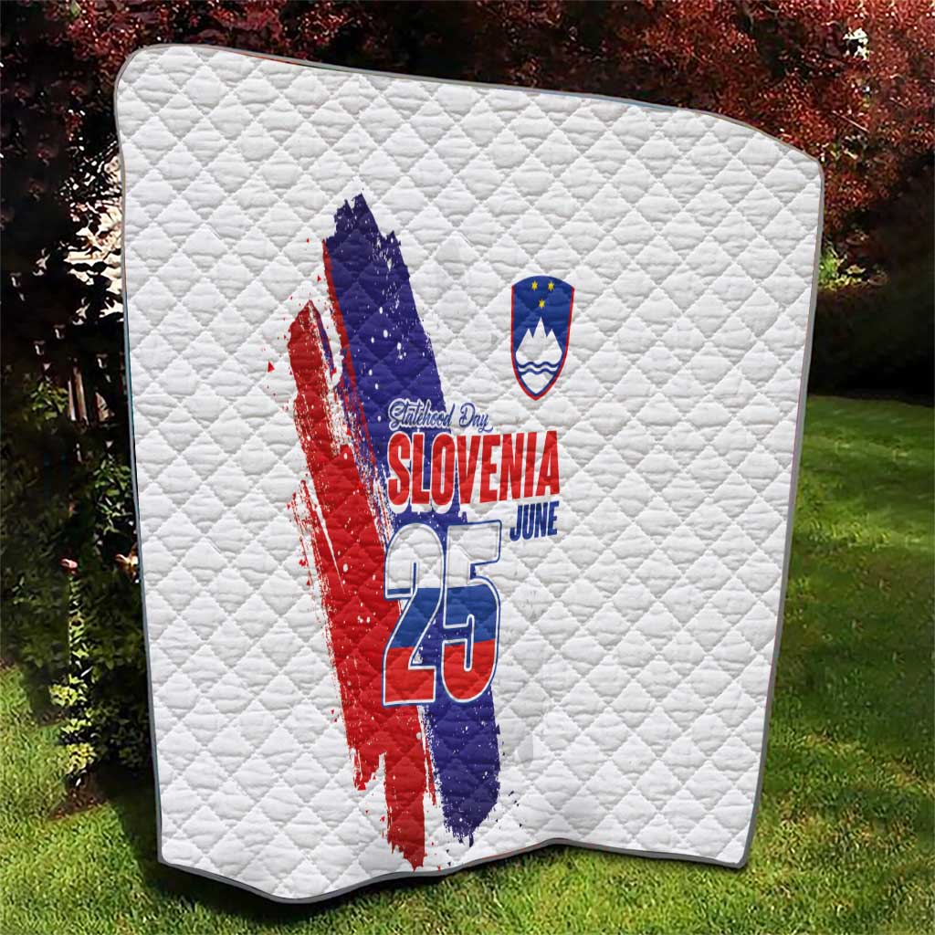 Slovenia Statehood Day Quilt 25 June National Flag Color Brush Stroke Style