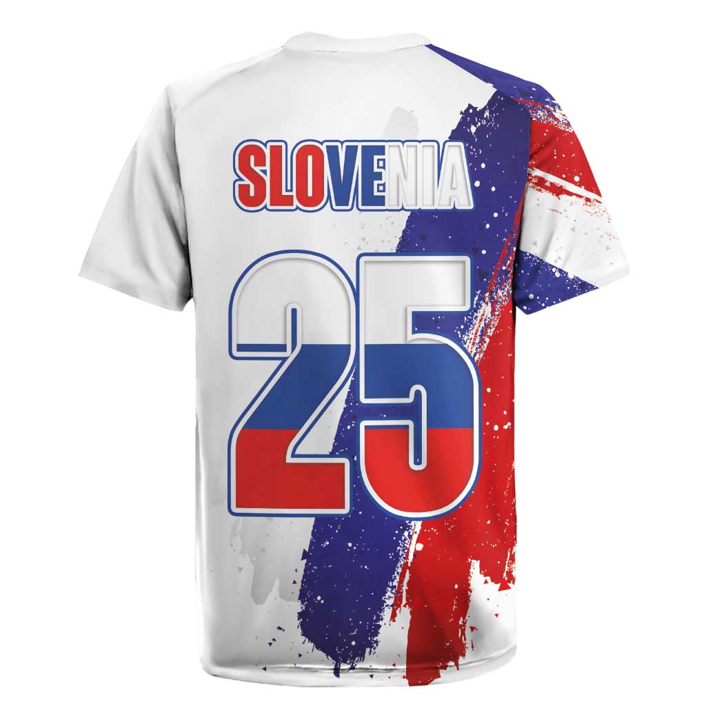 Slovenia Statehood Day Rugby Jersey 25 June National Flag Color Brush Stroke Style