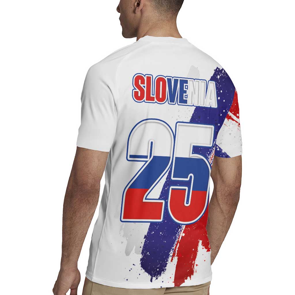Slovenia Statehood Day Rugby Jersey 25 June National Flag Color Brush Stroke Style