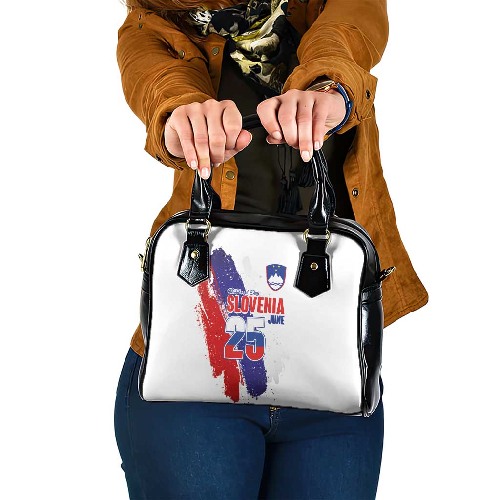 Slovenia Statehood Day Shoulder Handbag 25 June National Flag Color Brush Stroke Style