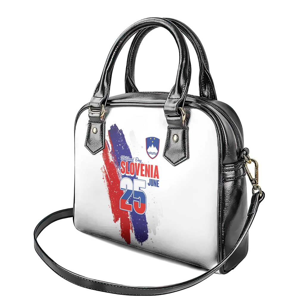 Slovenia Statehood Day Shoulder Handbag 25 June National Flag Color Brush Stroke Style
