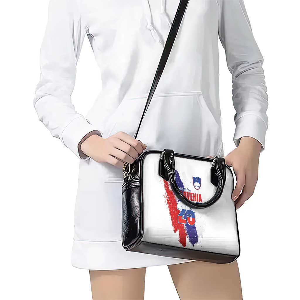 Slovenia Statehood Day Shoulder Handbag 25 June National Flag Color Brush Stroke Style