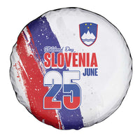 Slovenia Statehood Day Spare Tire Cover 25 June National Flag Color Brush Stroke Style