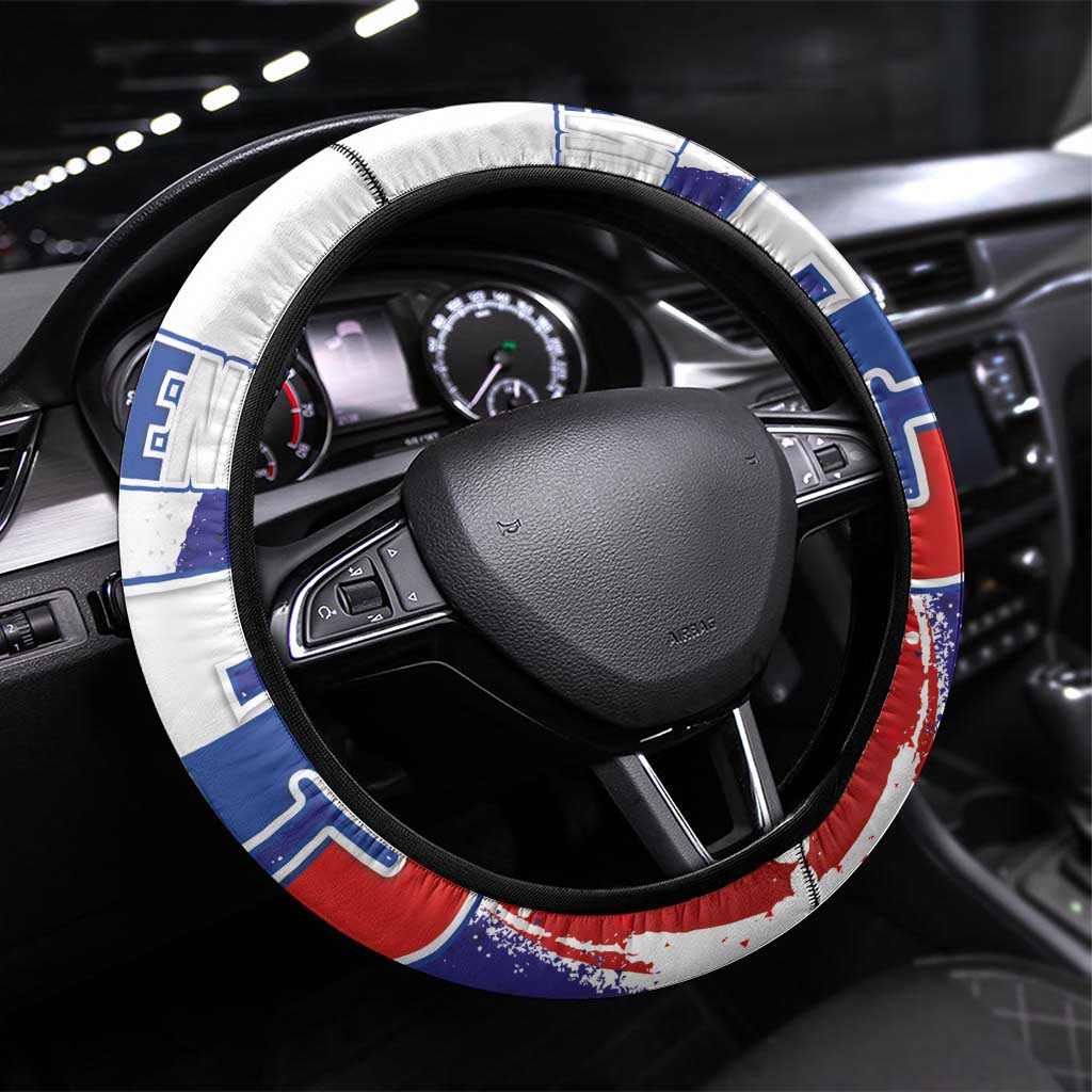 Slovenia Statehood Day Steering Wheel Cover 25 June National Flag Color Brush Stroke Style