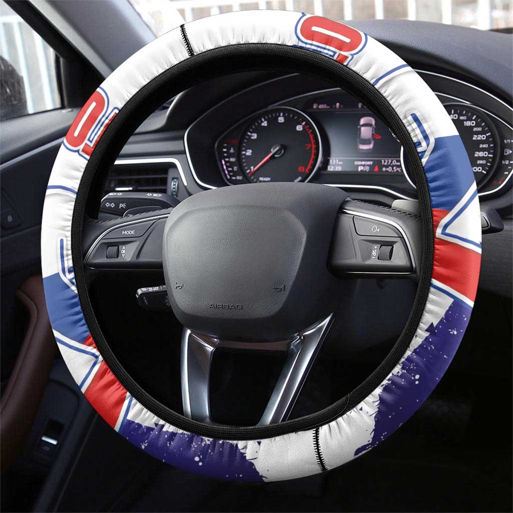 Slovenia Statehood Day Steering Wheel Cover 25 June National Flag Color Brush Stroke Style