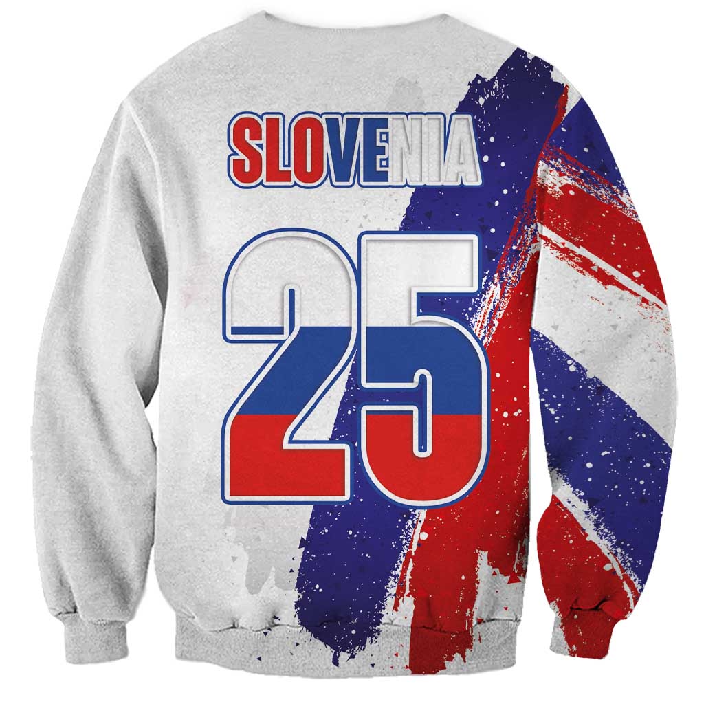Slovenia Statehood Day Sweatshirt 25 June National Flag Color Brush Stroke Style