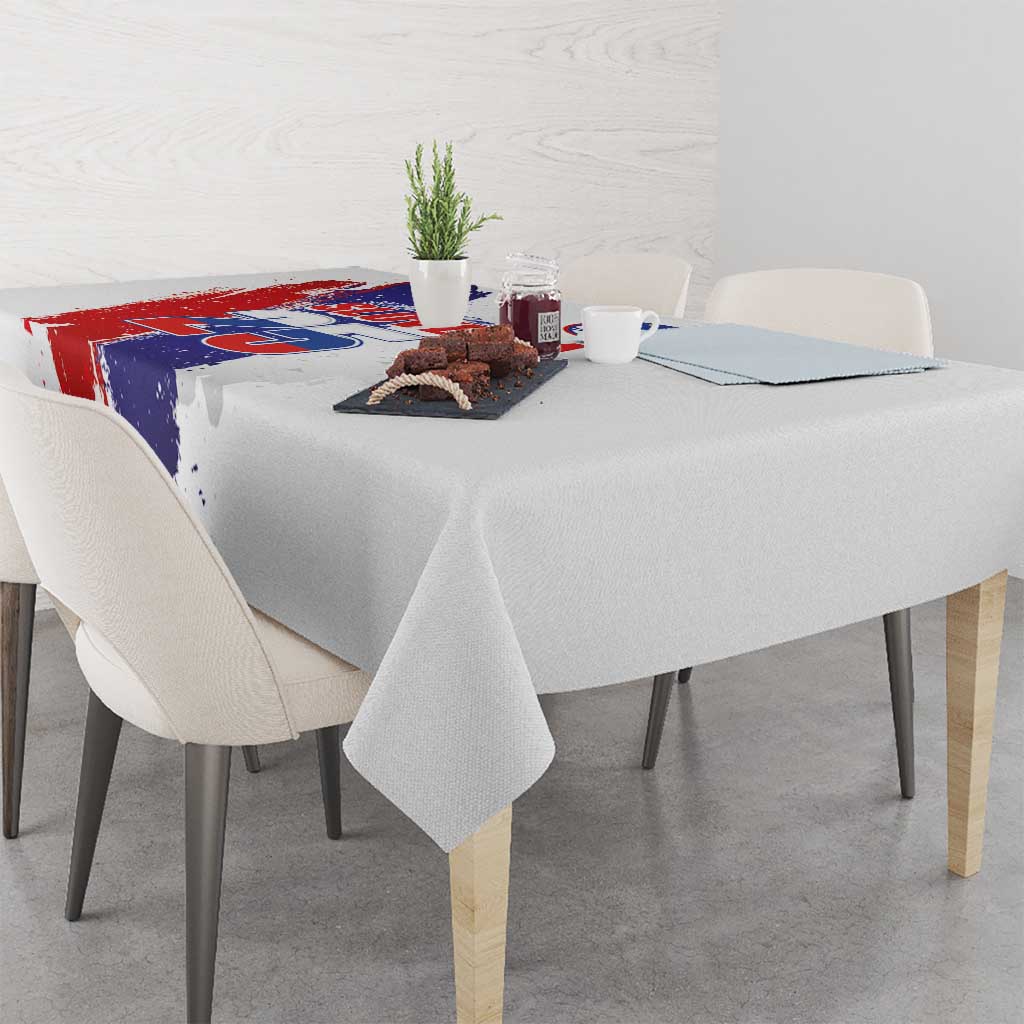 Slovenia Statehood Day Tablecloth 25 June National Flag Color Brush Stroke Style