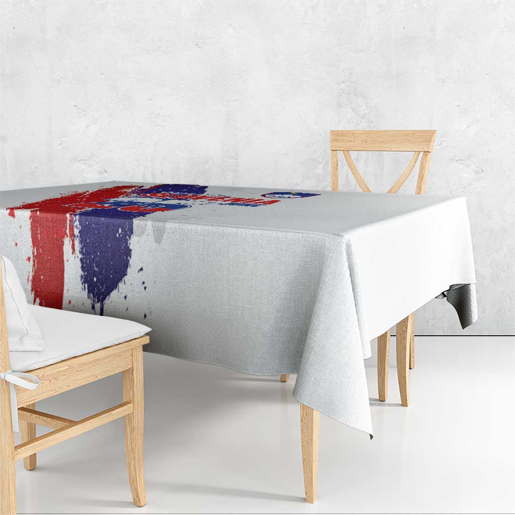 Slovenia Statehood Day Tablecloth 25 June National Flag Color Brush Stroke Style