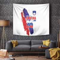 Slovenia Statehood Day Tapestry 25 June National Flag Color Brush Stroke Style