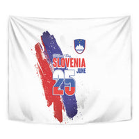 Slovenia Statehood Day Tapestry 25 June National Flag Color Brush Stroke Style