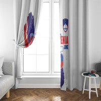 Slovenia Statehood Day Window Curtain 25 June National Flag Color Brush Stroke Style