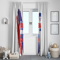 Slovenia Statehood Day Window Curtain 25 June National Flag Color Brush Stroke Style