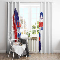 Slovenia Statehood Day Window Curtain 25 June National Flag Color Brush Stroke Style