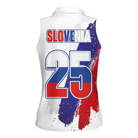 Slovenia Statehood Day Women Sleeveless Polo Shirt 25 June National Flag Color Brush Stroke Style