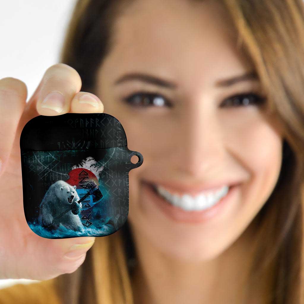 Greenlandic Polar Bear Warrior AirPods Case Nordic and Runes Style - Wonder Print Shop