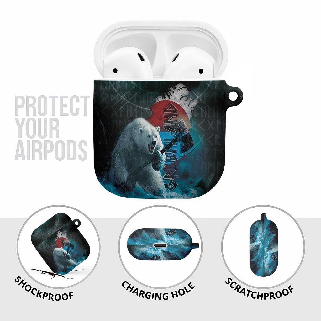 Greenlandic Polar Bear Warrior AirPods Case Nordic and Runes Style - Wonder Print Shop