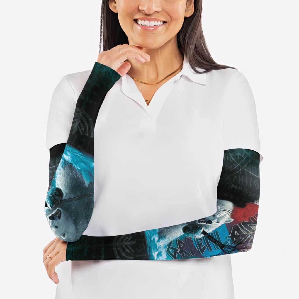 Greenlandic Polar Bear Warrior Arm Sleeves Nordic and Runes Style - Wonder Print Shop