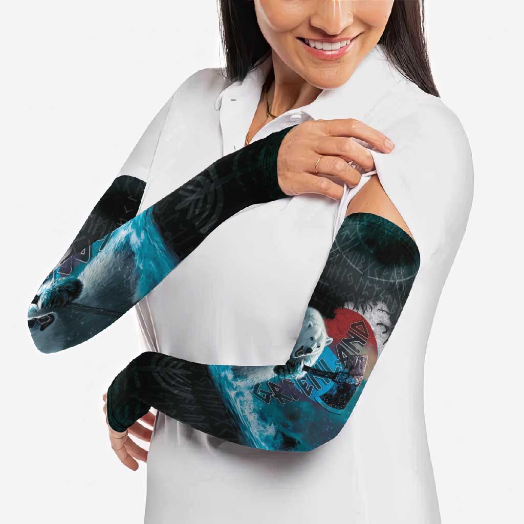 Greenlandic Polar Bear Warrior Arm Sleeves Nordic and Runes Style - Wonder Print Shop