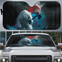 Greenlandic Polar Bear Warrior Auto Sun Shade Nordic and Runes Style - Wonder Print Shop