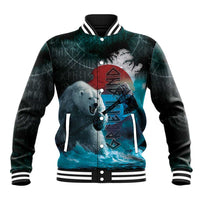 Greenlandic Polar Bear Warrior Baseball Jacket Nordic and Runes Style - Wonder Print Shop