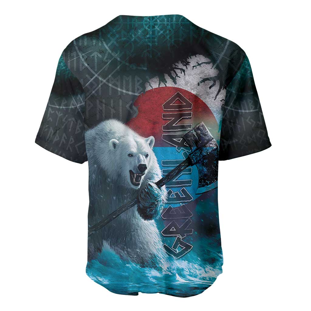 Greenlandic Polar Bear Warrior Baseball Jersey Nordic and Runes Style - Wonder Print Shop