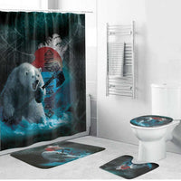 Greenlandic Polar Bear Warrior Bathroom Set Nordic and Runes Style - Wonder Print Shop