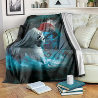 Greenlandic Polar Bear Warrior Blanket Nordic and Runes Style - Wonder Print Shop