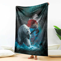 Greenlandic Polar Bear Warrior Blanket Nordic and Runes Style - Wonder Print Shop