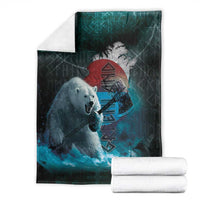 Greenlandic Polar Bear Warrior Blanket Nordic and Runes Style - Wonder Print Shop