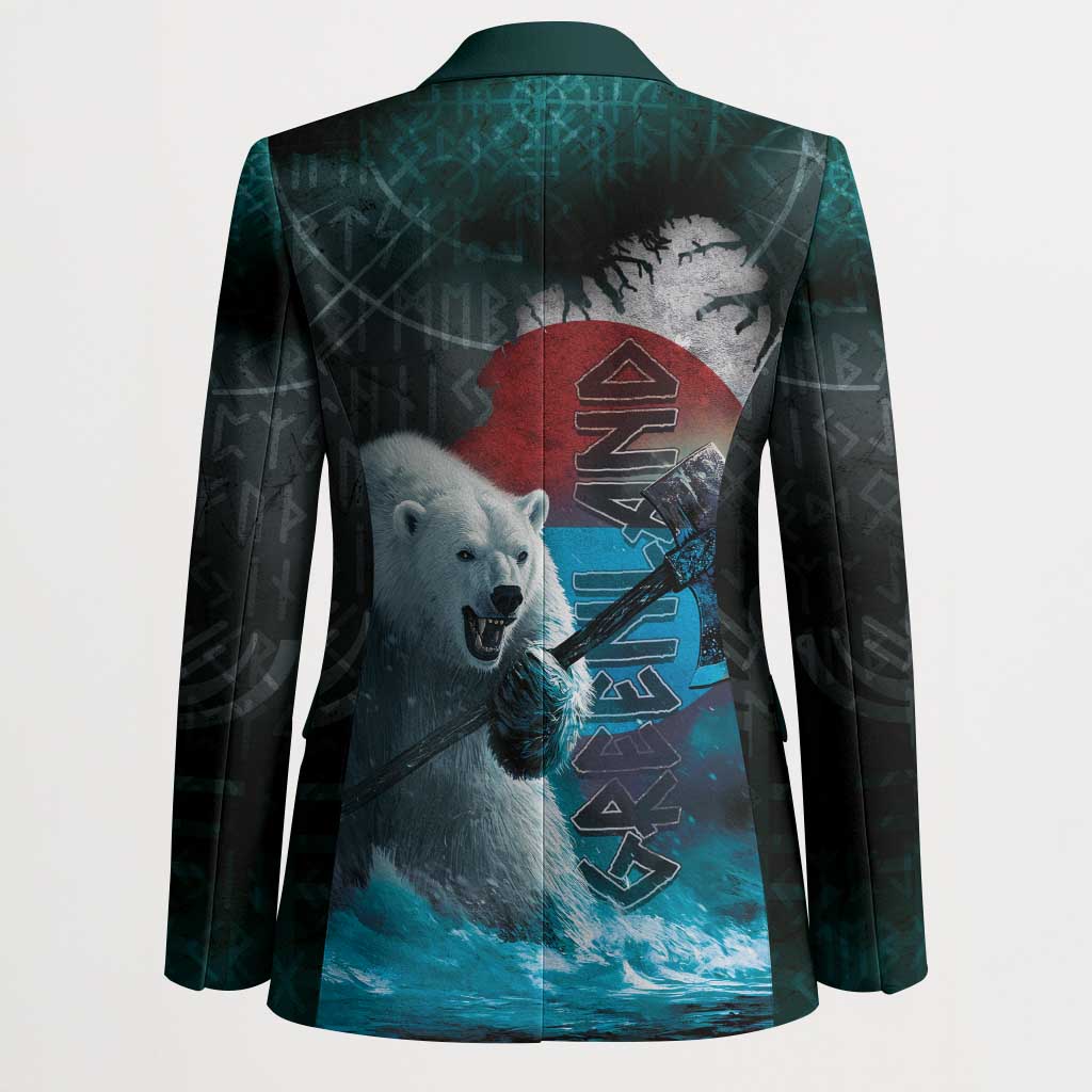 Greenlandic Polar Bear Warrior Blazer Nordic and Runes Style - Wonder Print Shop