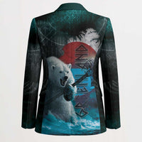 Greenlandic Polar Bear Warrior Blazer Nordic and Runes Style - Wonder Print Shop