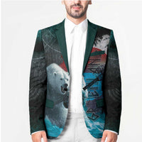 Greenlandic Polar Bear Warrior Blazer Nordic and Runes Style - Wonder Print Shop