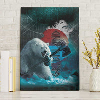 Greenlandic Polar Bear Warrior Canvas Wall Art Nordic and Runes Style - Wonder Print Shop