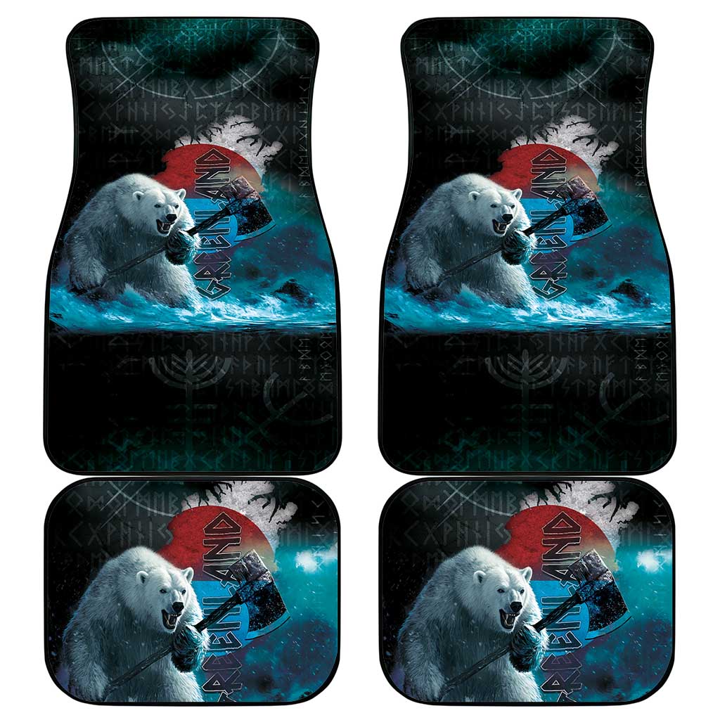 Greenlandic Polar Bear Warrior Car Mats Nordic and Runes Style - Wonder Print Shop