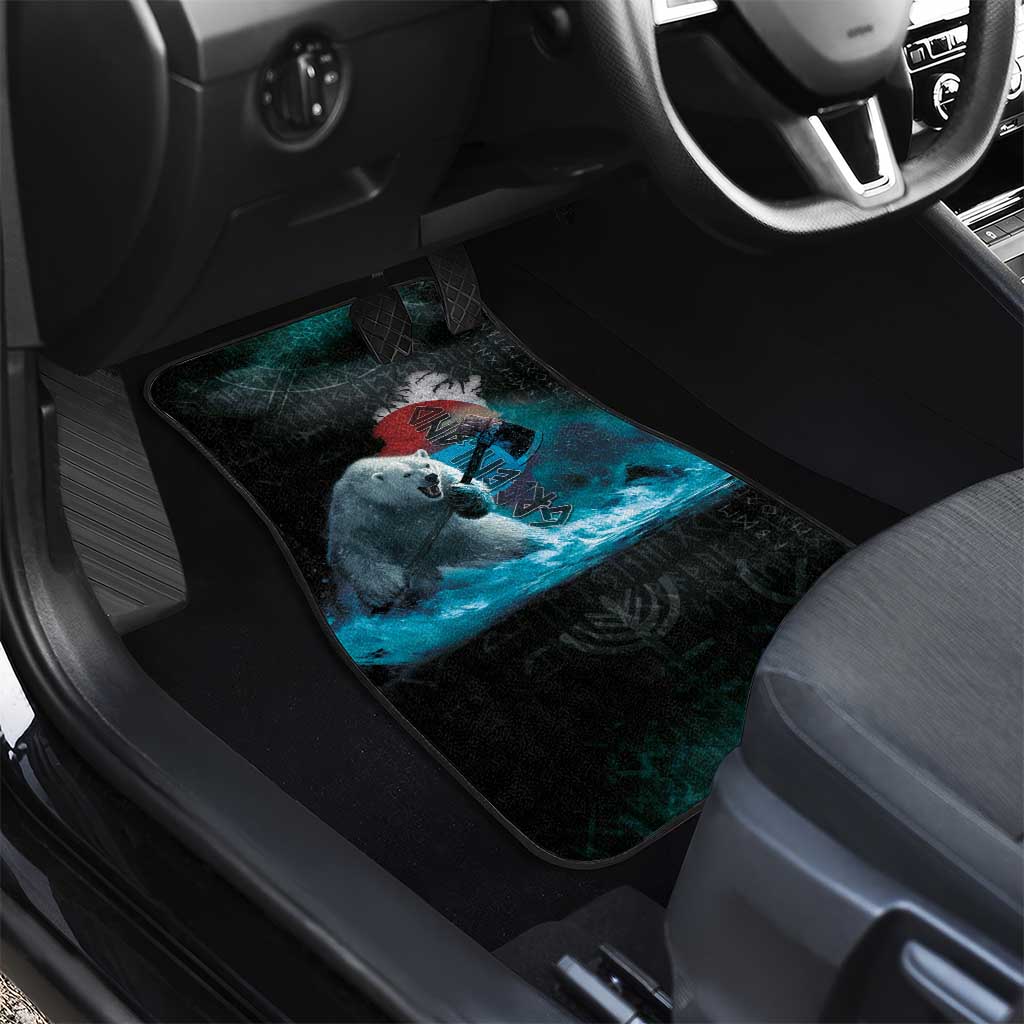 Greenlandic Polar Bear Warrior Car Mats Nordic and Runes Style - Wonder Print Shop