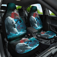 Greenlandic Polar Bear Warrior Car Seat Cover Nordic and Runes Style - Wonder Print Shop