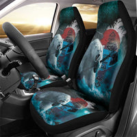 Greenlandic Polar Bear Warrior Car Seat Cover Nordic and Runes Style - Wonder Print Shop