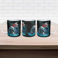 Greenlandic Polar Bear Warrior Ceramic Mug Nordic and Runes Style - Wonder Print Shop