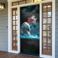 Greenlandic Polar Bear Warrior Door Cover Nordic and Runes Style - Wonder Print Shop