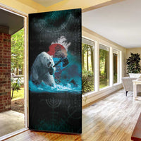 Greenlandic Polar Bear Warrior Door Cover Nordic and Runes Style - Wonder Print Shop