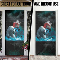 Greenlandic Polar Bear Warrior Door Cover Nordic and Runes Style - Wonder Print Shop